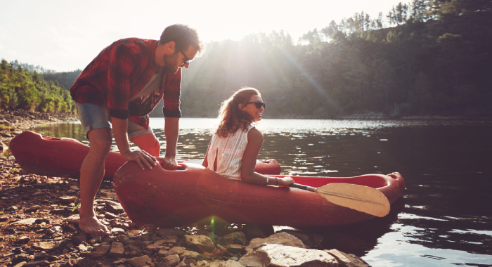 Couple going kayaking